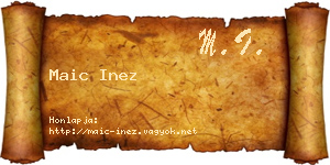 Maic Inez névjegykártya